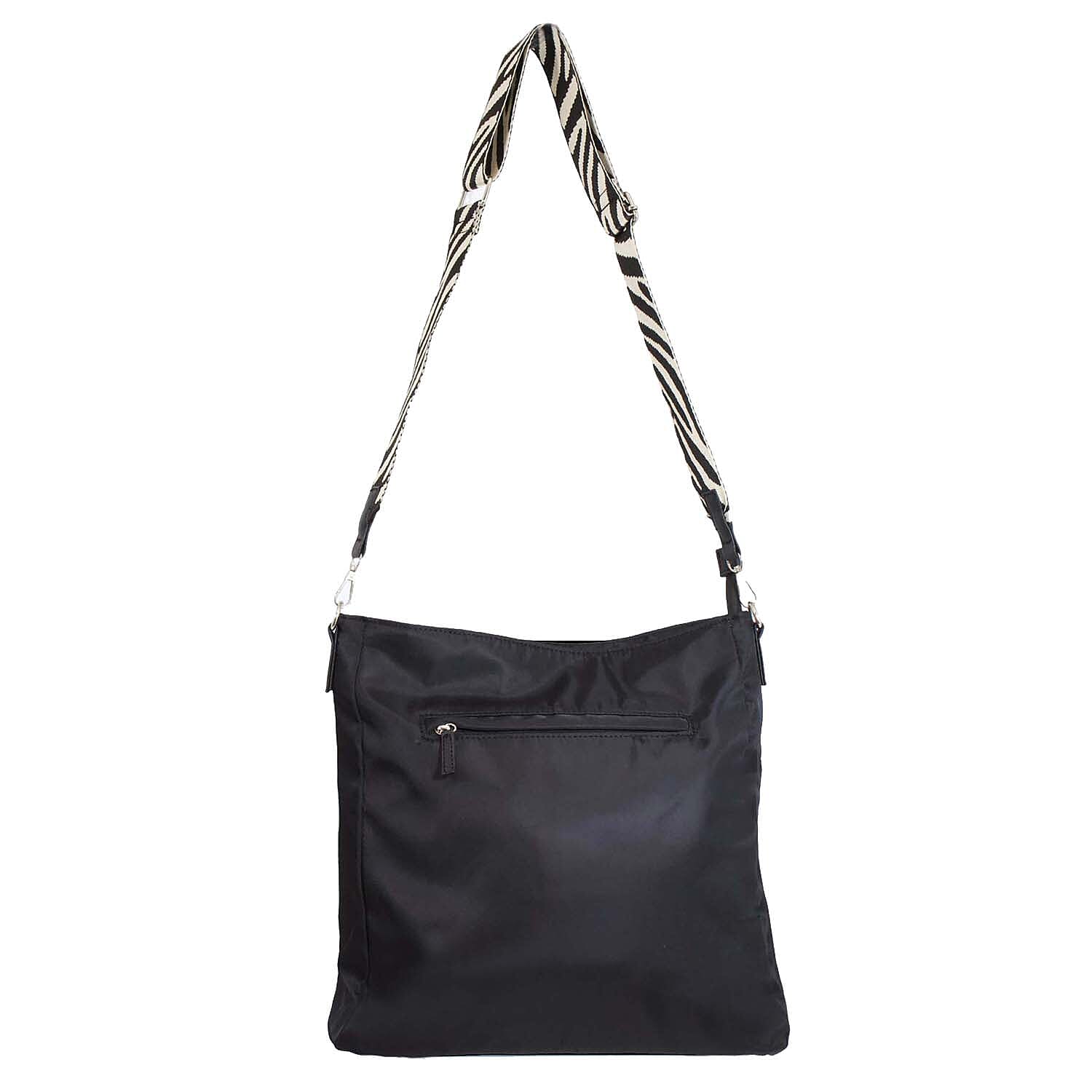 Nicole Brown Nylon Giraffe Tote Bag - Black Stripe