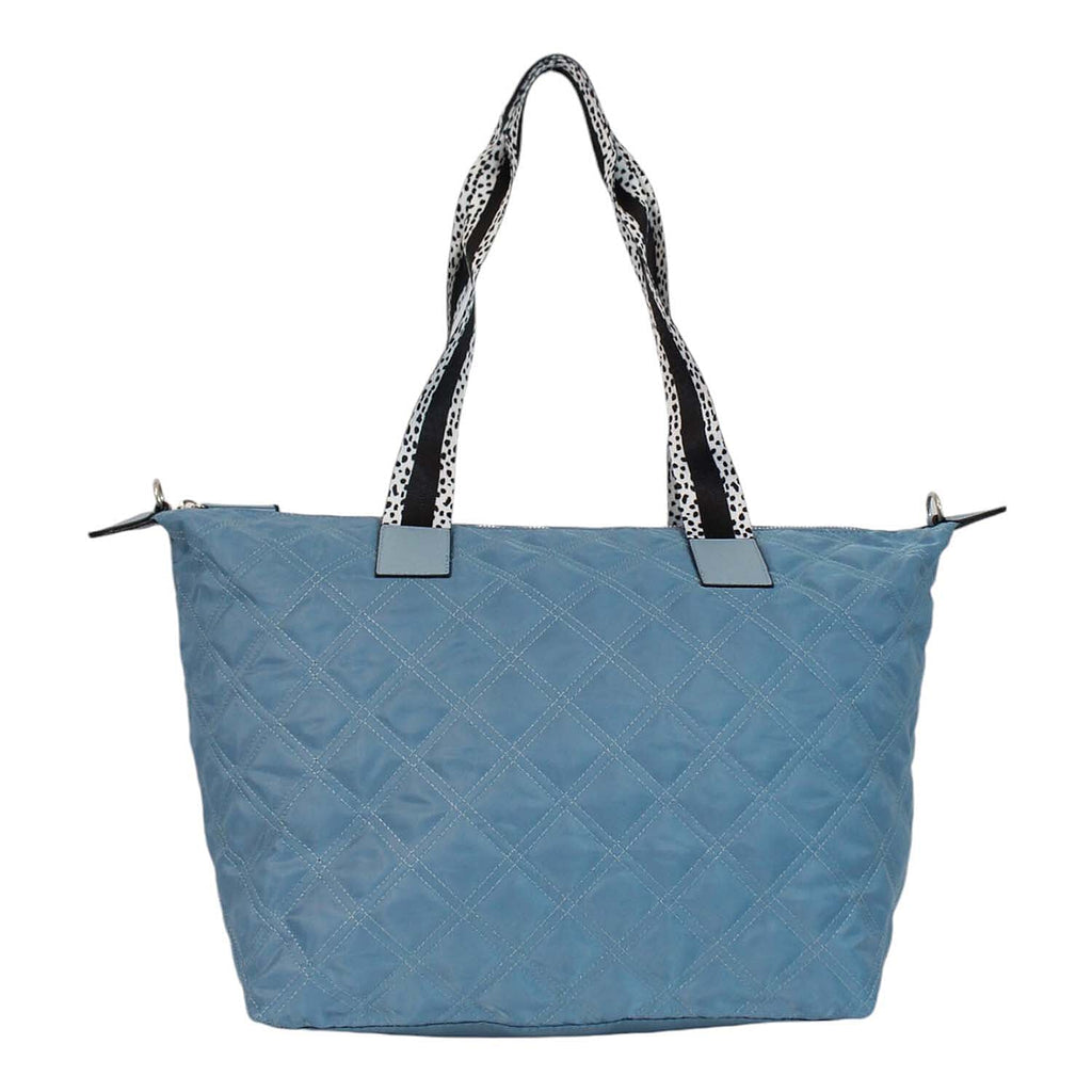 Nicole Brown Nylon Giraffe Tote Bag - Blue