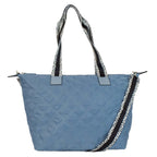 Nicole Brown Nylon Giraffe Tote Bag - Blue
