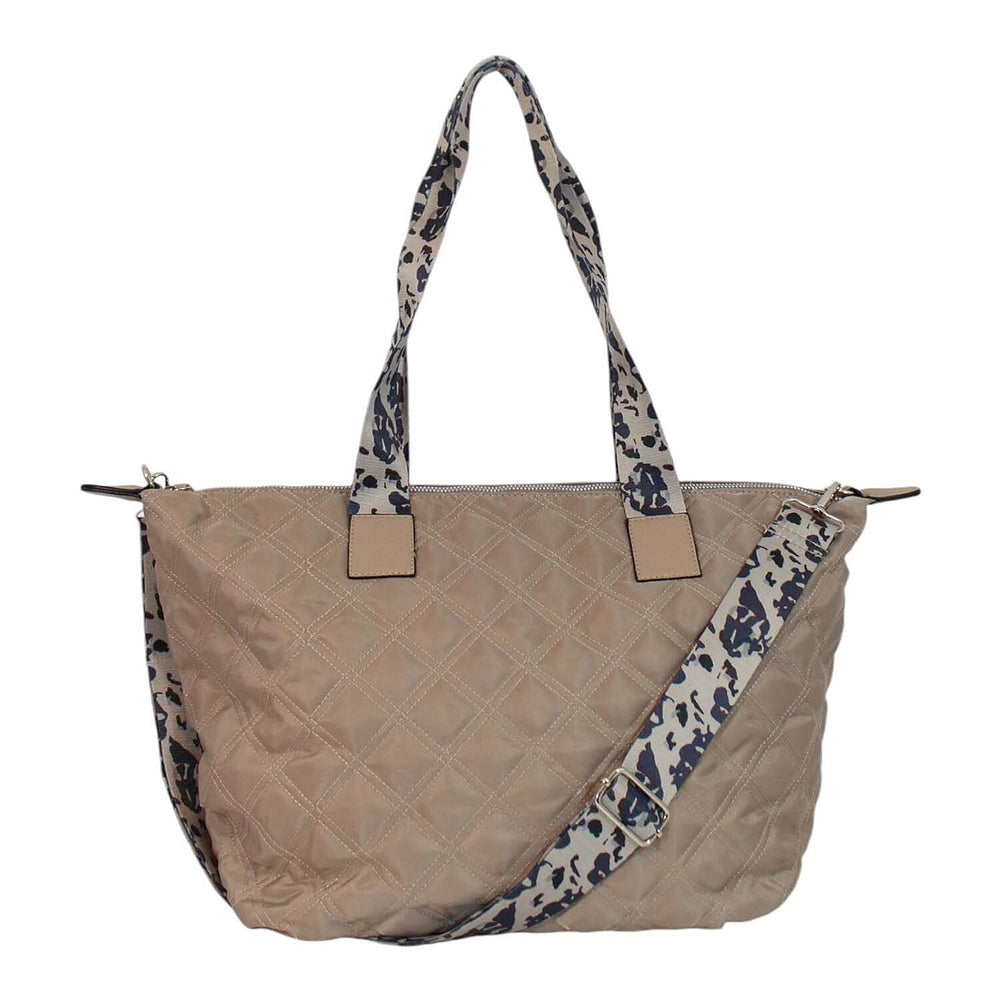 Nicole Brown Nylon Giraffe Tote Bag - Mocha