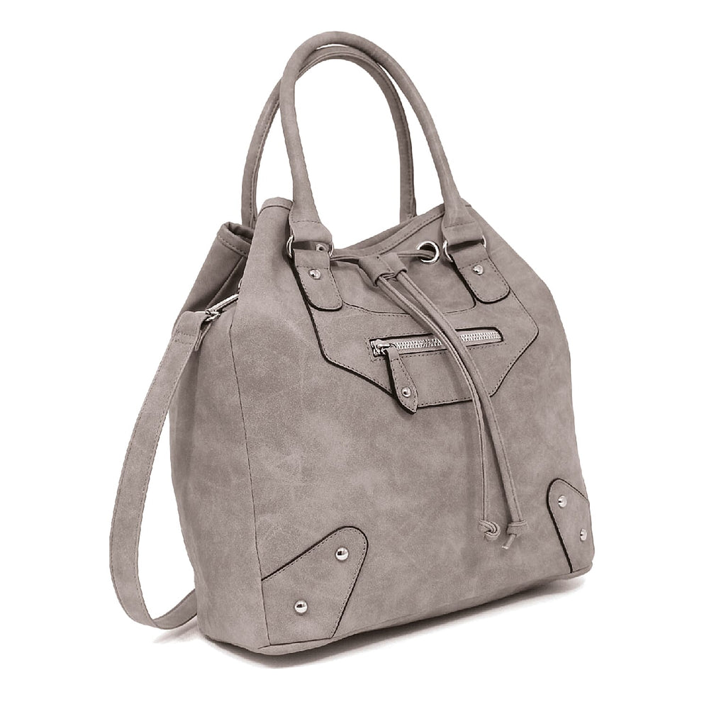 Nicole Brown PU Shoulder Bag - Charcoal
