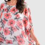 NICOLE Chiffon Print Top (One Size) - White