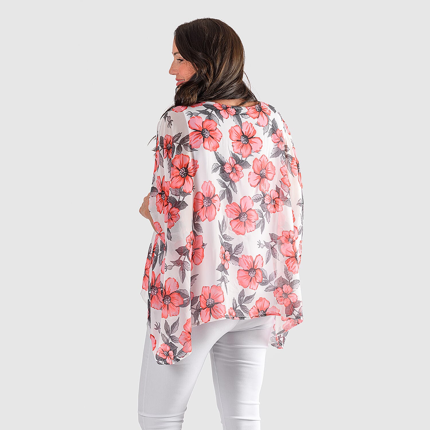 NICOLE Chiffon Print Top (One Size) - White
