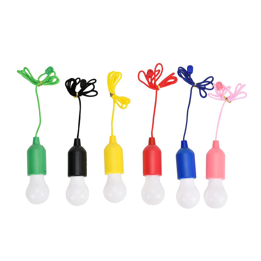 Set of 6 Pull Cord LED Light 0.5W (AAA Battery not Inc.) - Multi