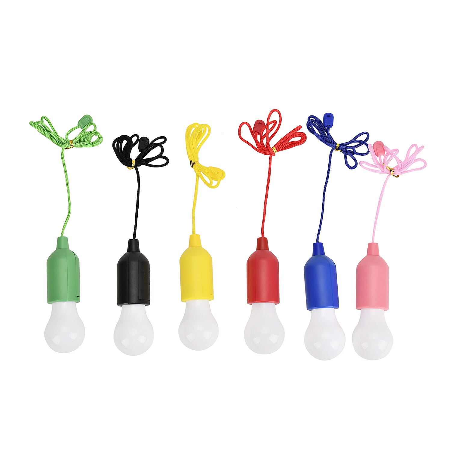 Set of 6 Pull Cord LED Light 0.5W (AAA Battery not Inc.) - Multi