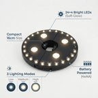 Three-Level Wireless LED Lights with 24-4 Bulb & 4AA Battery (not included) - Black & White