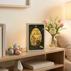 Happy Easter LED Light Shadow Box - Warm Ambient Light (16 x 6 x 23cm) - Green