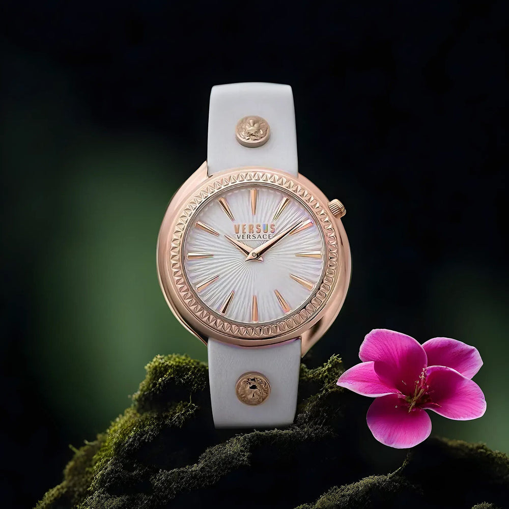 VERSACE Versus Tortona Bianco Cint Pelle Bianco Quartz Movement Watch with White Leather Strap