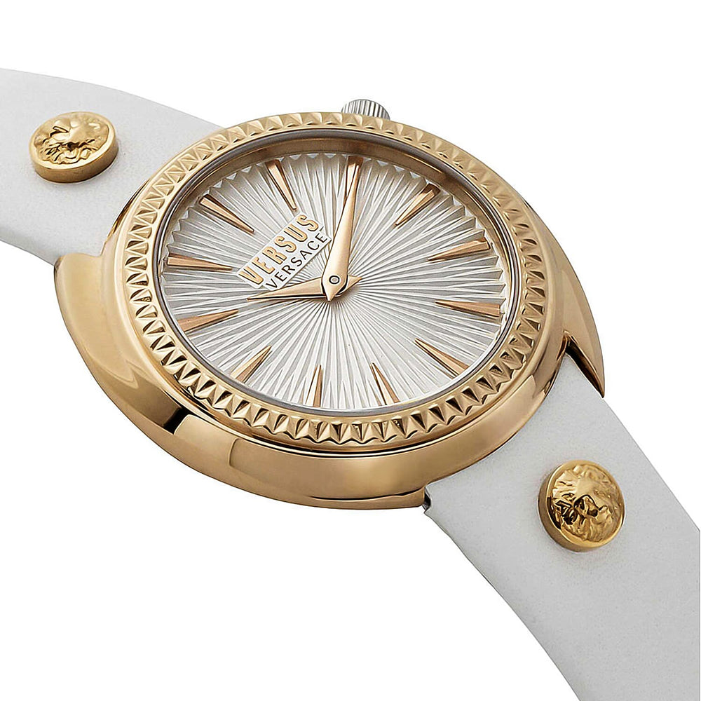 VERSACE Versus Tortona Bianco Cint Pelle Bianco Quartz Movement Watch with White Leather Strap