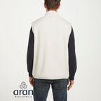 Shetland Aran Mens Lined Body Warmer (Size M) - White