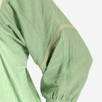 100% Cotton Tamsy Embroiderd Gauze Top Size L (16-18) - Green