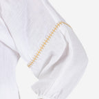 100% Cotton Tamsy Embroiderd Gauze Top Size M (12-14) -White