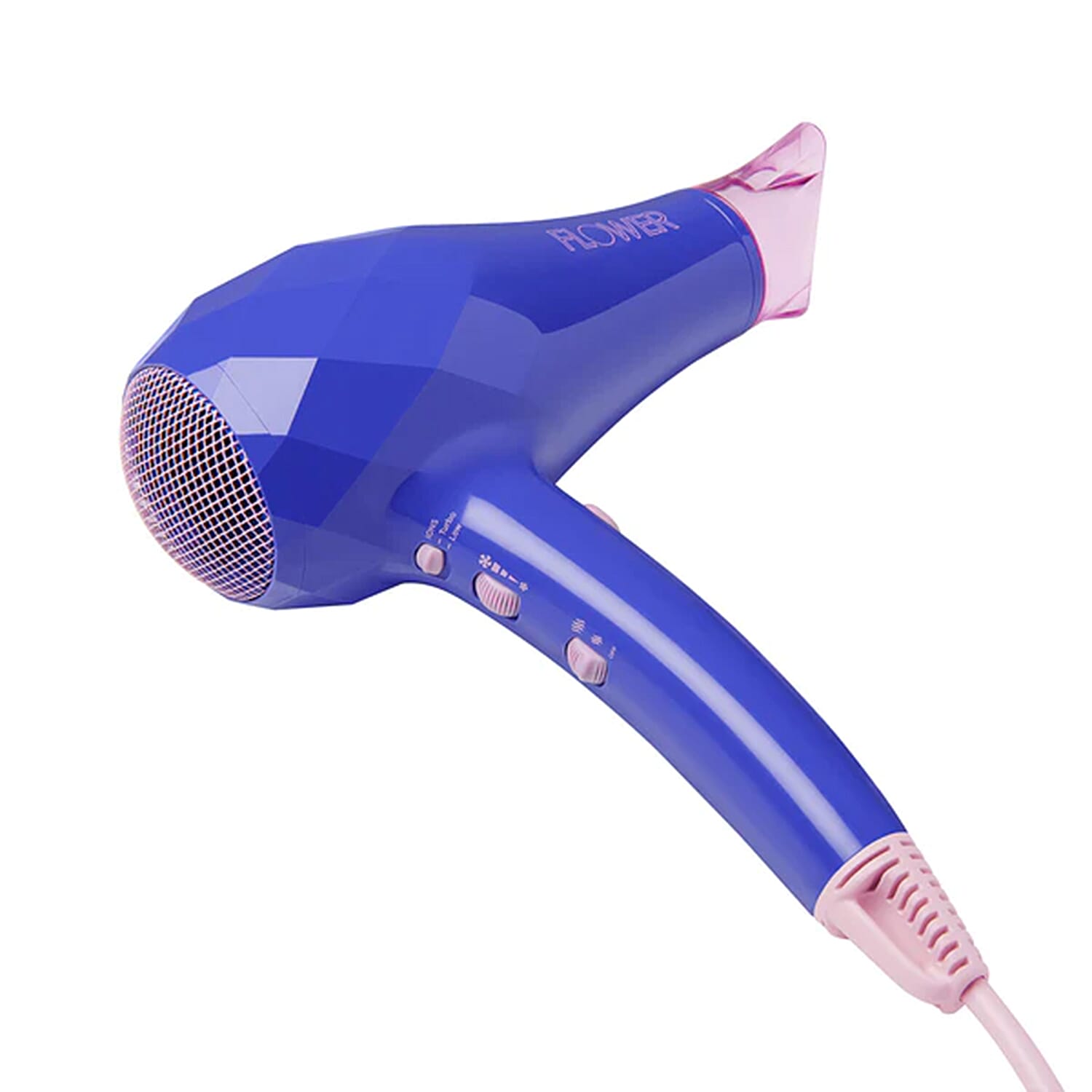 Flower Beauty Ionic Energy Efficient Pro Hair Dryer with 2 Heat Settings and Adjustable Airflow - Blue