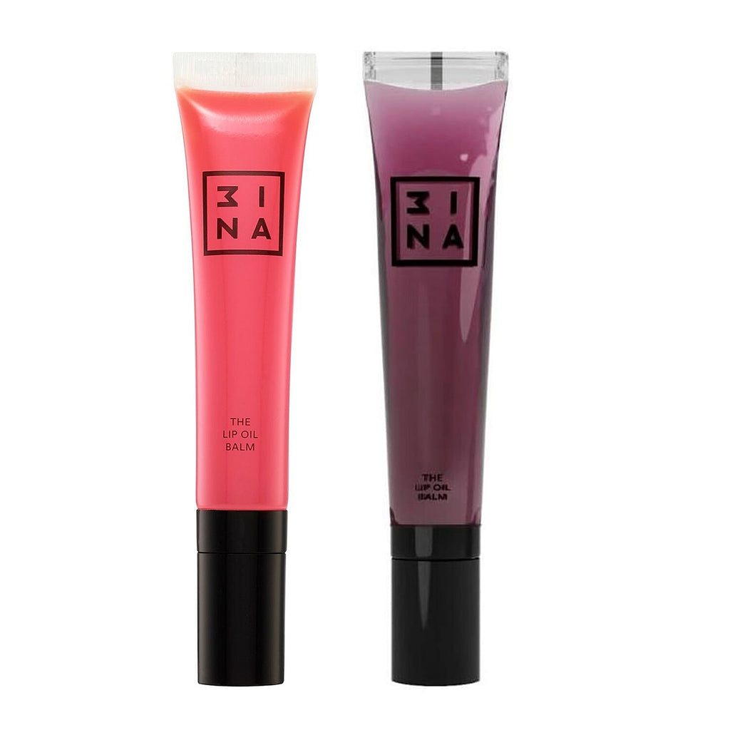 Set of Two - 3INA  Lip Glosses (3INA Cosmetic Lip Oil Nude Pink 101 - 3INA Cosmetics Lip Oil Balm Wine 100)