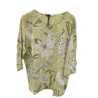 Misumi Italian Closeout - Nova of London 100 % Cotton Botanical Flower Top (One Size) without Necklace (Size 32) - Olive