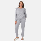 Nova of London Frill Sleeve Lounge Set (Size L) - Grey
