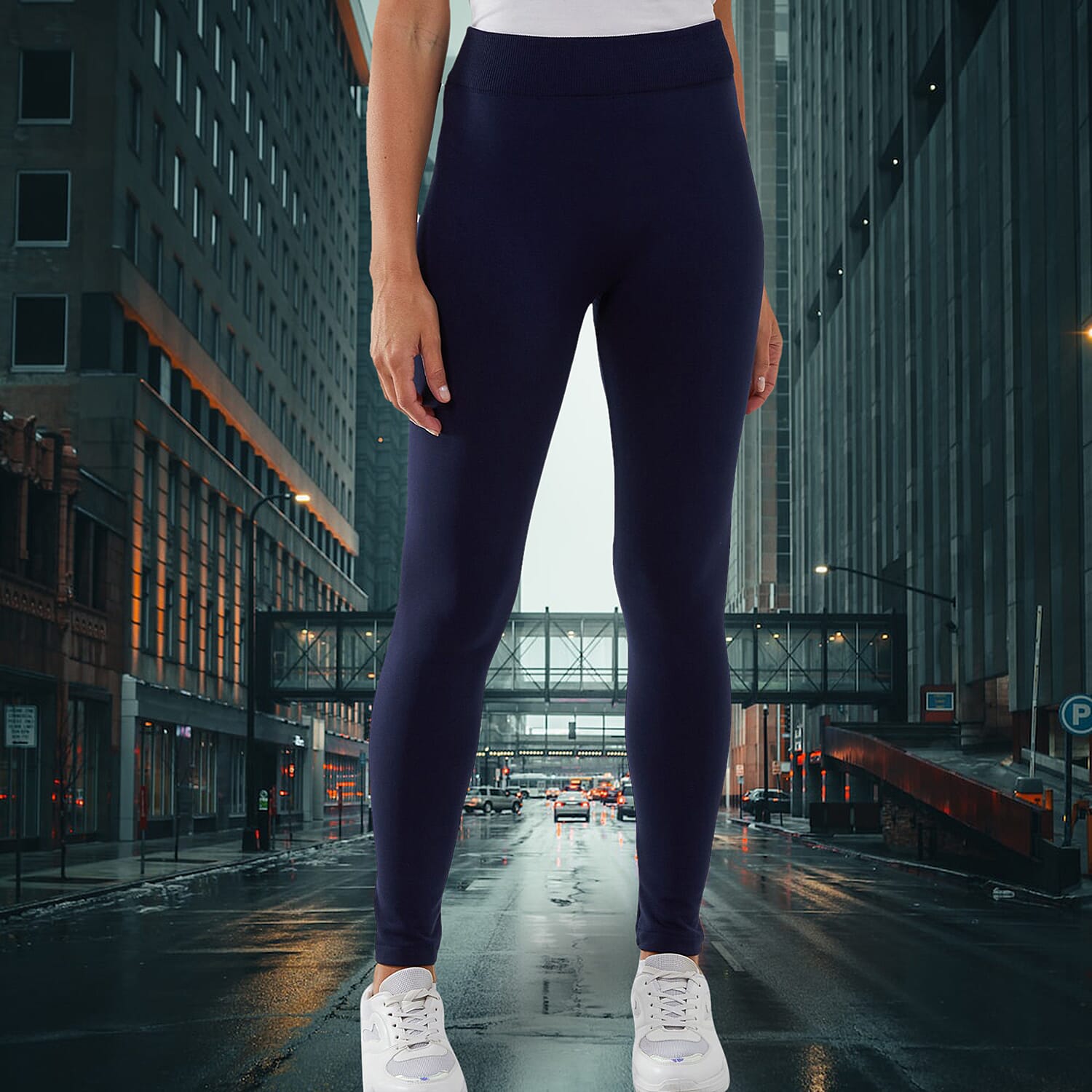 Nova of London Full Size Fleece Lined Legging (Size 16-18) - Navy