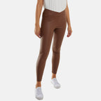 Nova of London - Leather Look Asymmetric Waistband Legging (Size L) - Tobacco