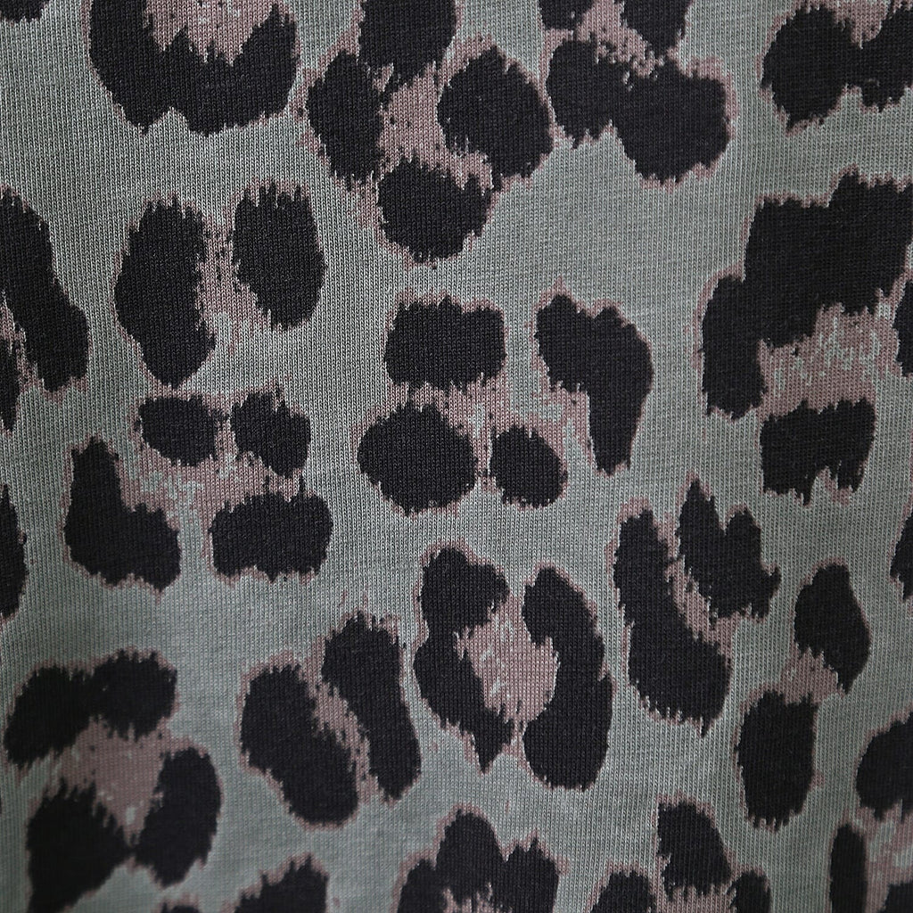 Nova of London Off Shoulder Leopard Print V-Neck Oversized Dress  in Khaki (Length 92cm) (Size up to 20)