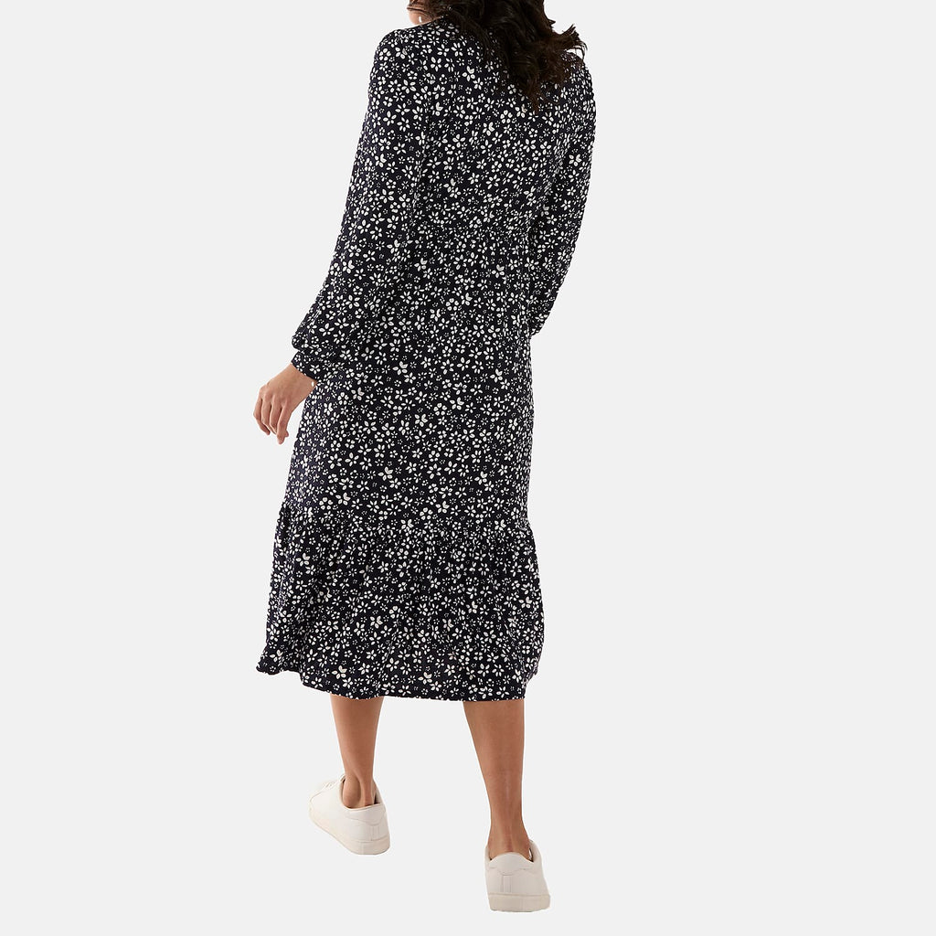 Nova of London Polyester Woven Dress (Size L, 16 TO 18) - Navy