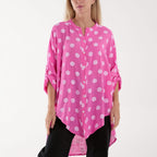 Moda Italia Polka Dot 100% Cotton Shirt (One Size 8-20) - Pink