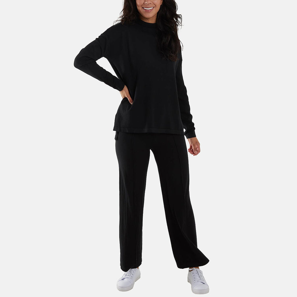 Nova of London - Side Split Jumper & Leggings Lounge Set (Size M-L) - Black