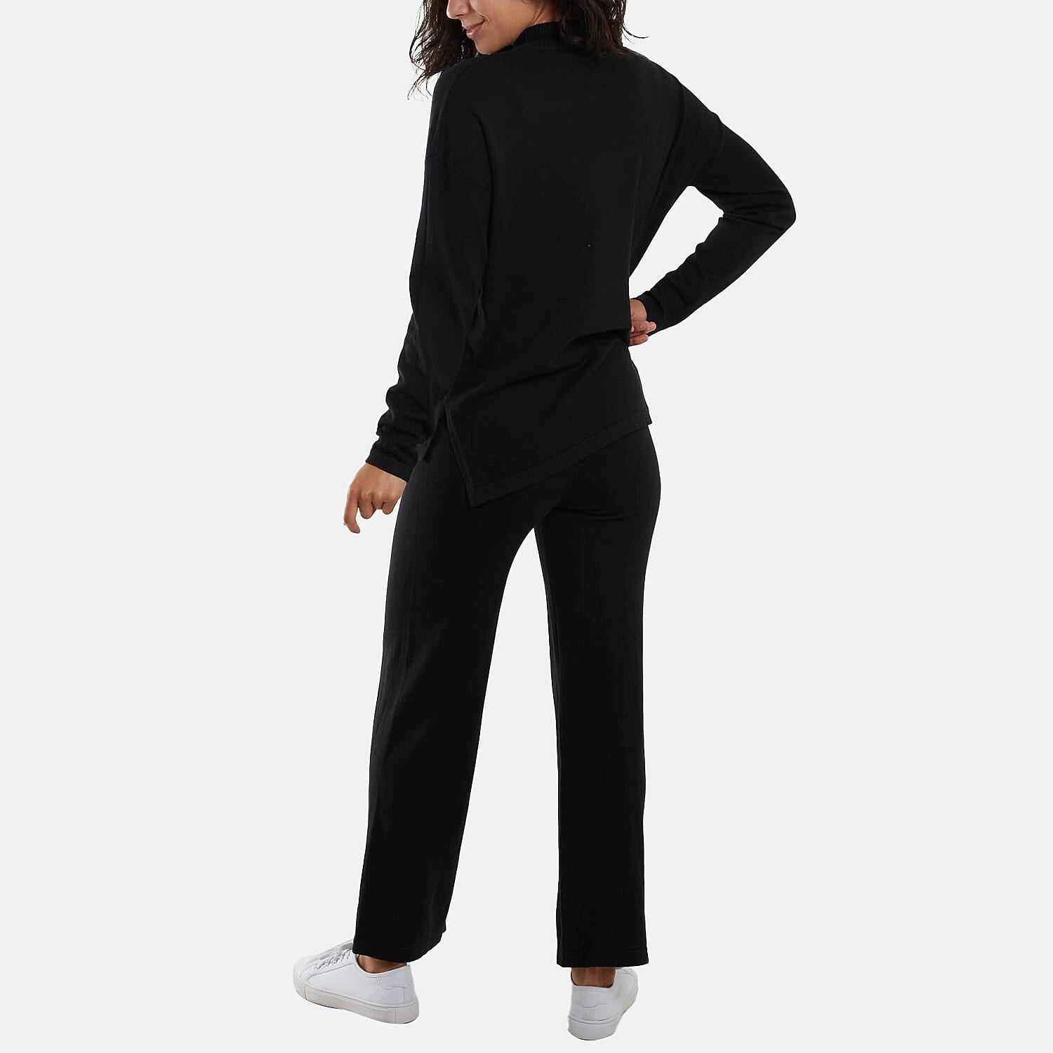 Nova of London - Side Split Jumper & Leggings Lounge Set (Size M-L) - Black
