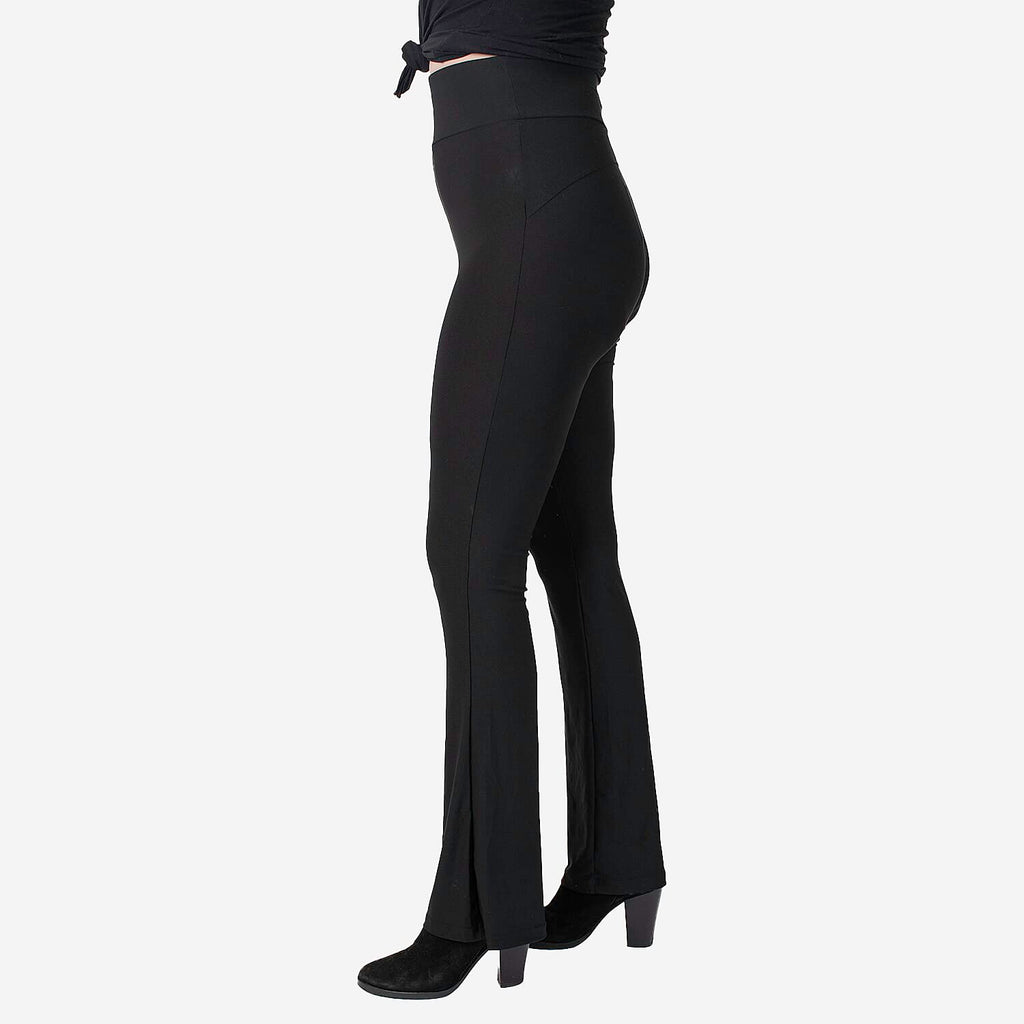 Nova of London Thick Waistband Plain Flared Trousers (Size S) - Black