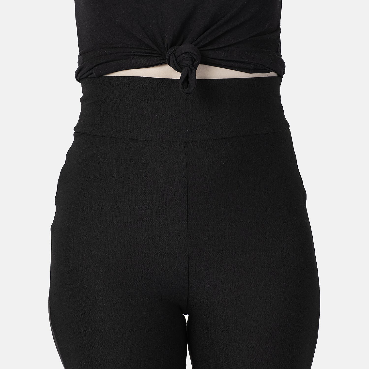 Nova of London Thick Waistband Plain Flared Trousers (Size S) - Black