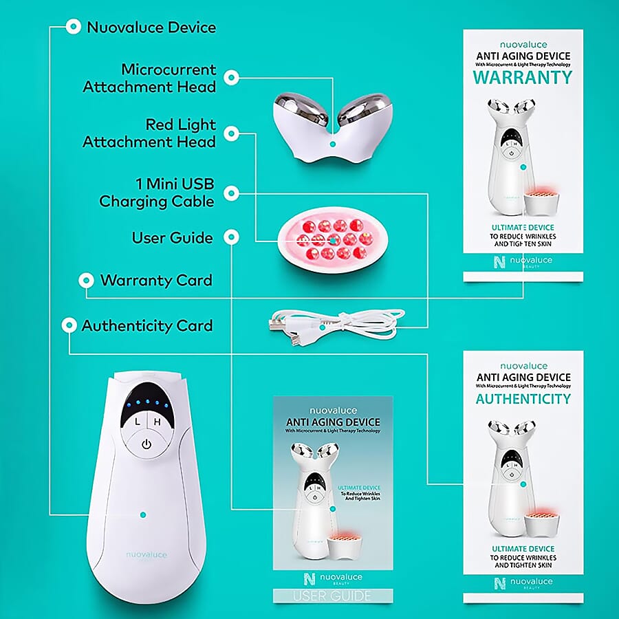 Nuovaluce Anti-Aging Device with Microcurrent and Red Light Therapy - Gel