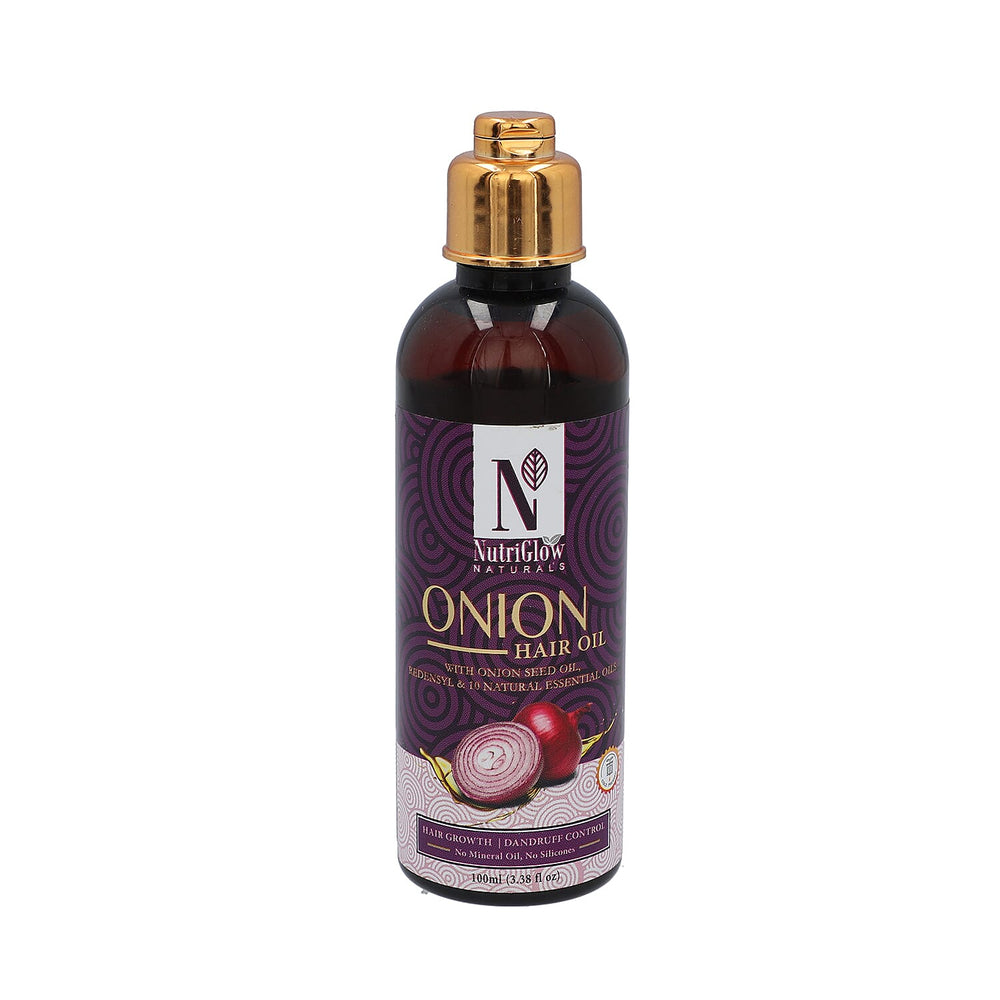 NutriGlow Naturals - Onion Hair Oil for Anti-Hair Fall Control - Re Growth - 90ml
