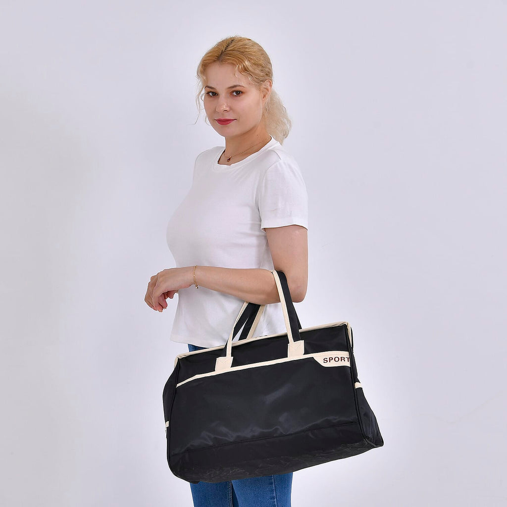 First Time Ever - Tamsy Travel Duffel Bag with Double Handle - Black