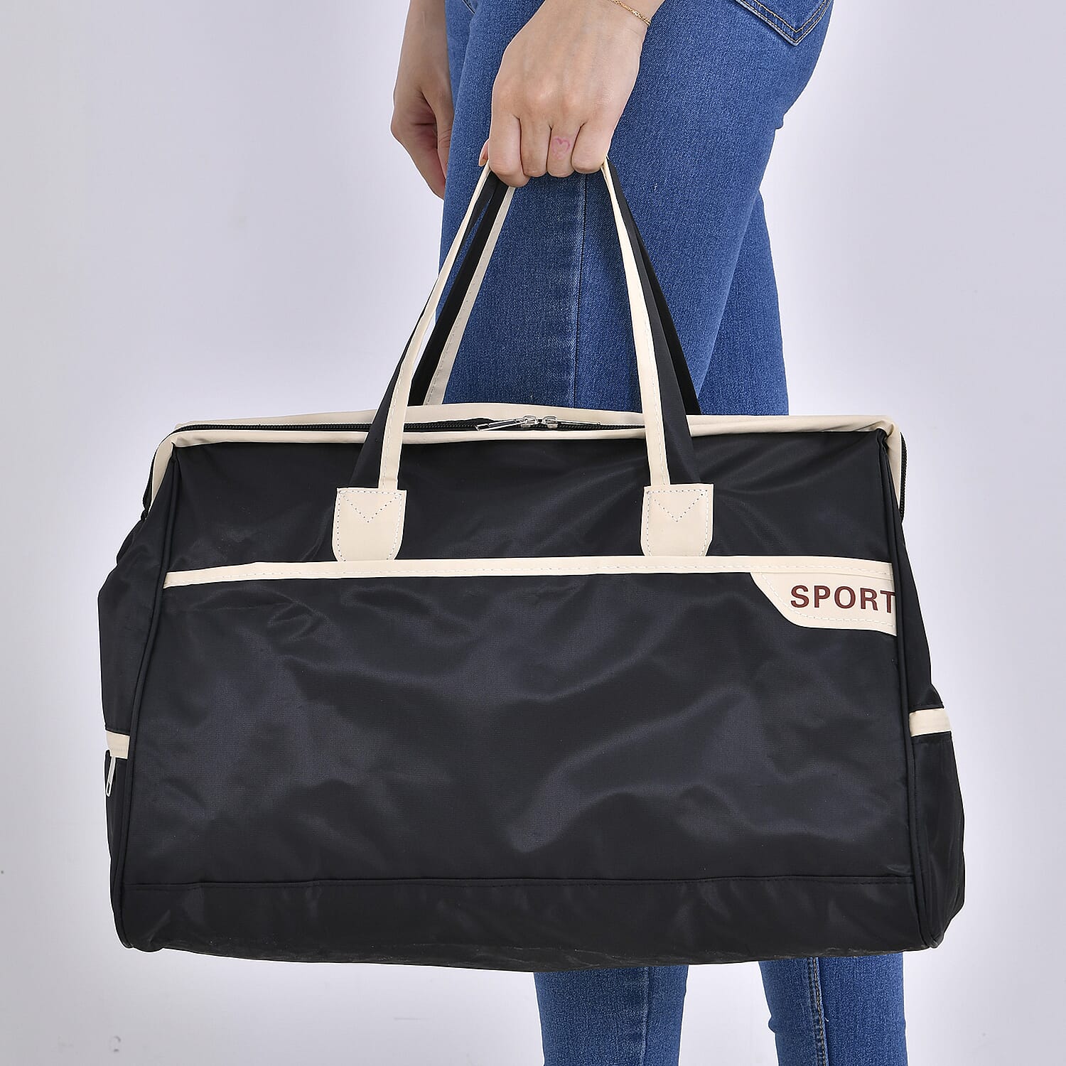 First Time Ever - Tamsy Travel Duffel Bag with Double Handle - Black