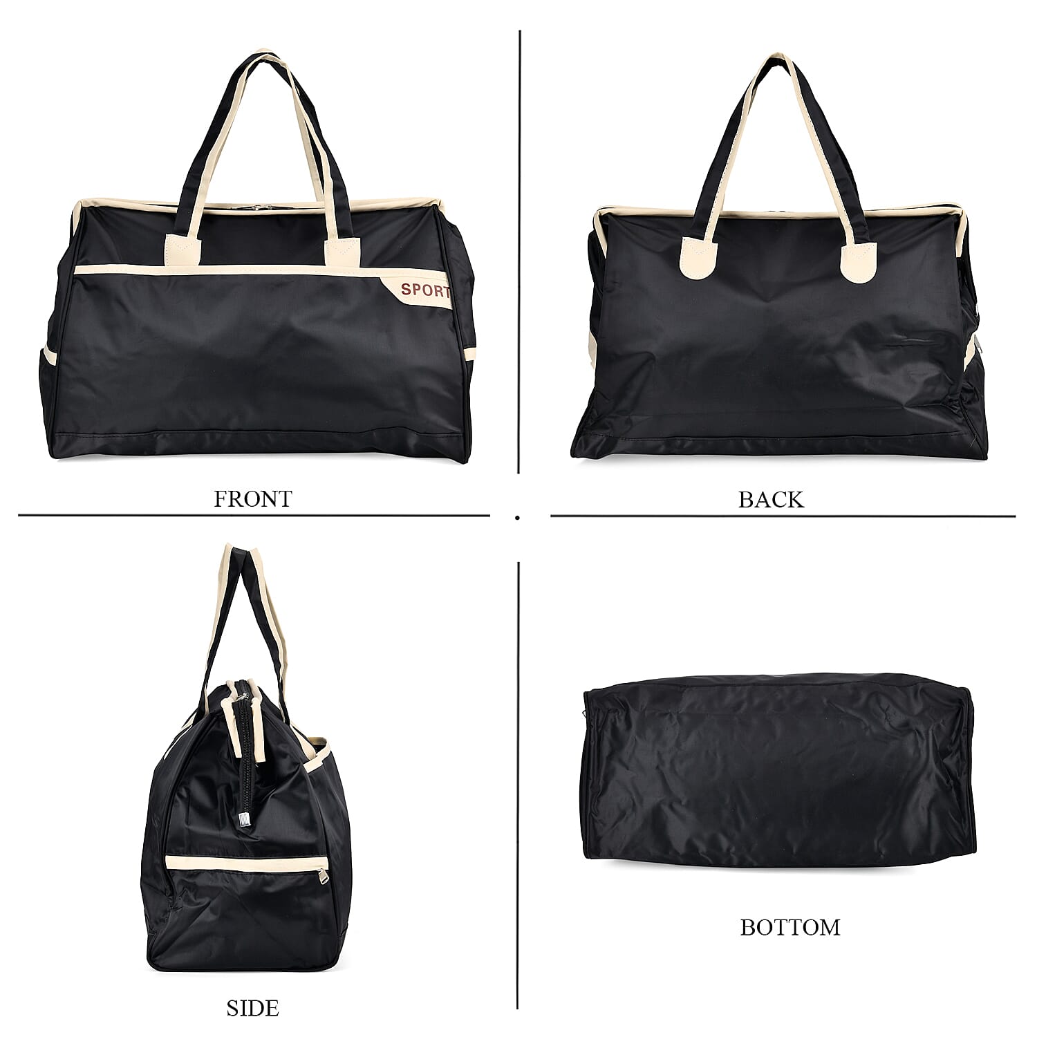 First Time Ever - Tamsy Travel Duffel Bag with Double Handle - Black