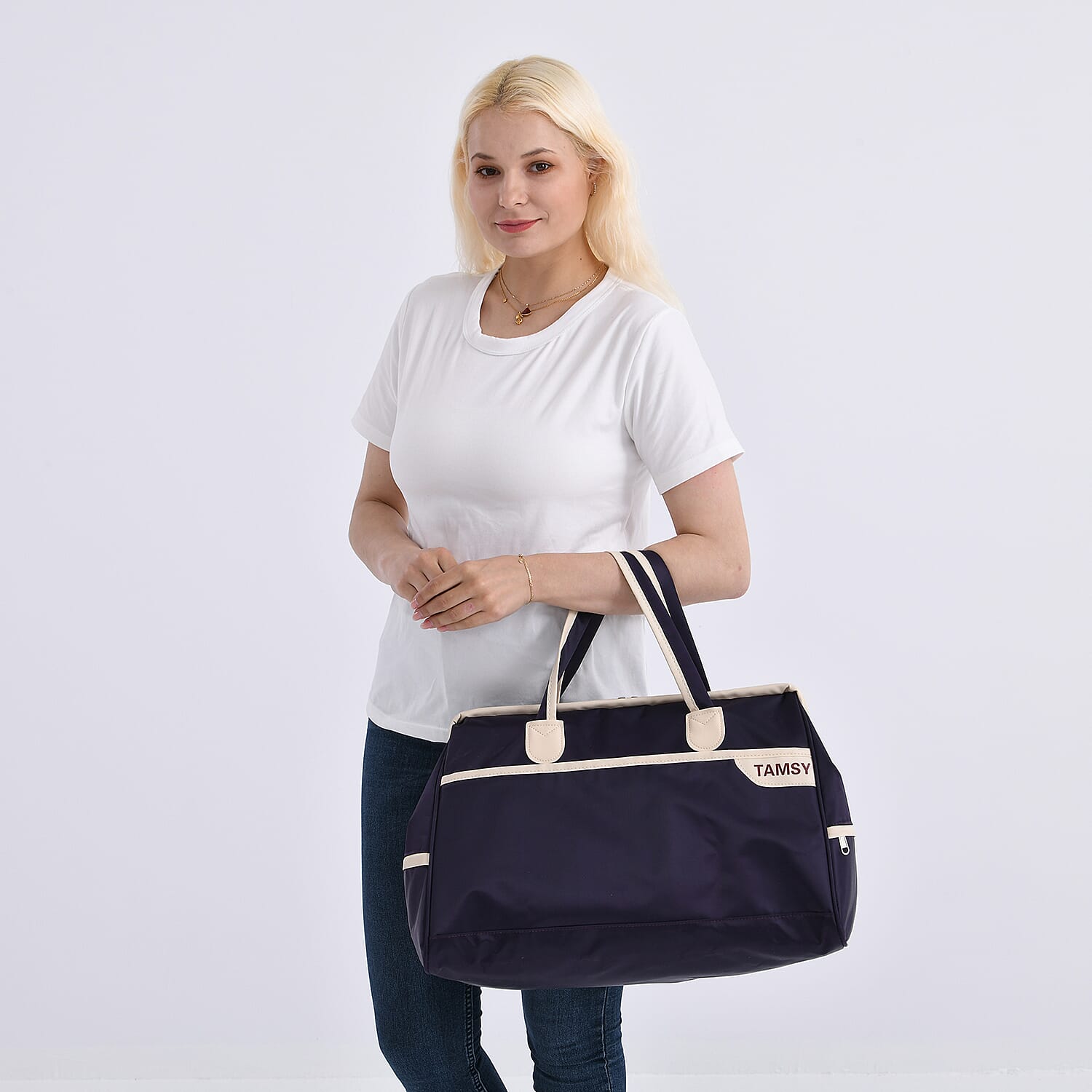 First Time Ever - Tamsy Travel Duffel Bag with Double Handle - Purple