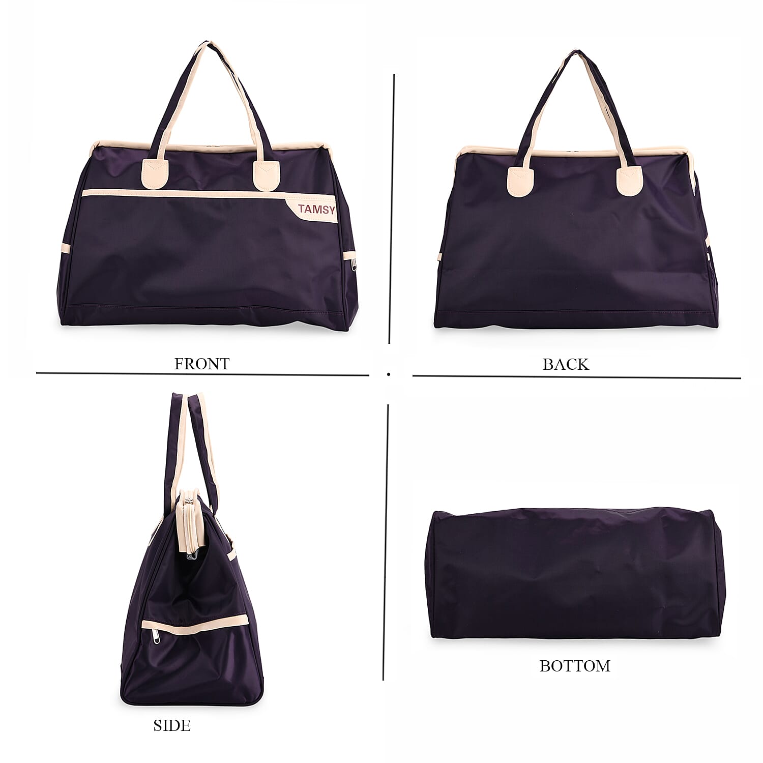 First Time Ever - Tamsy Travel Duffel Bag with Double Handle - Purple
