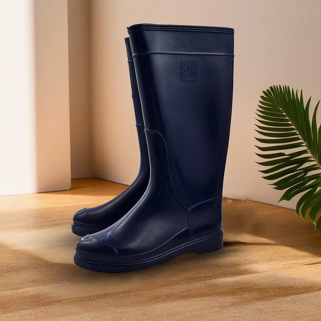 OLDCOM Accent Wellington Boots (Size 3-4) - Blue