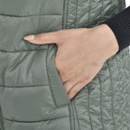TAMSY Padded Gilet with 2 Side Zippered Pockets (Size XXL,24-26) - Kelp