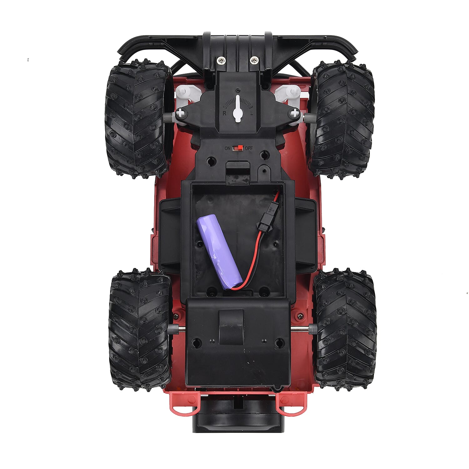 4 wheel drive monster truck;  Rechargeable 4.8V battery - Red