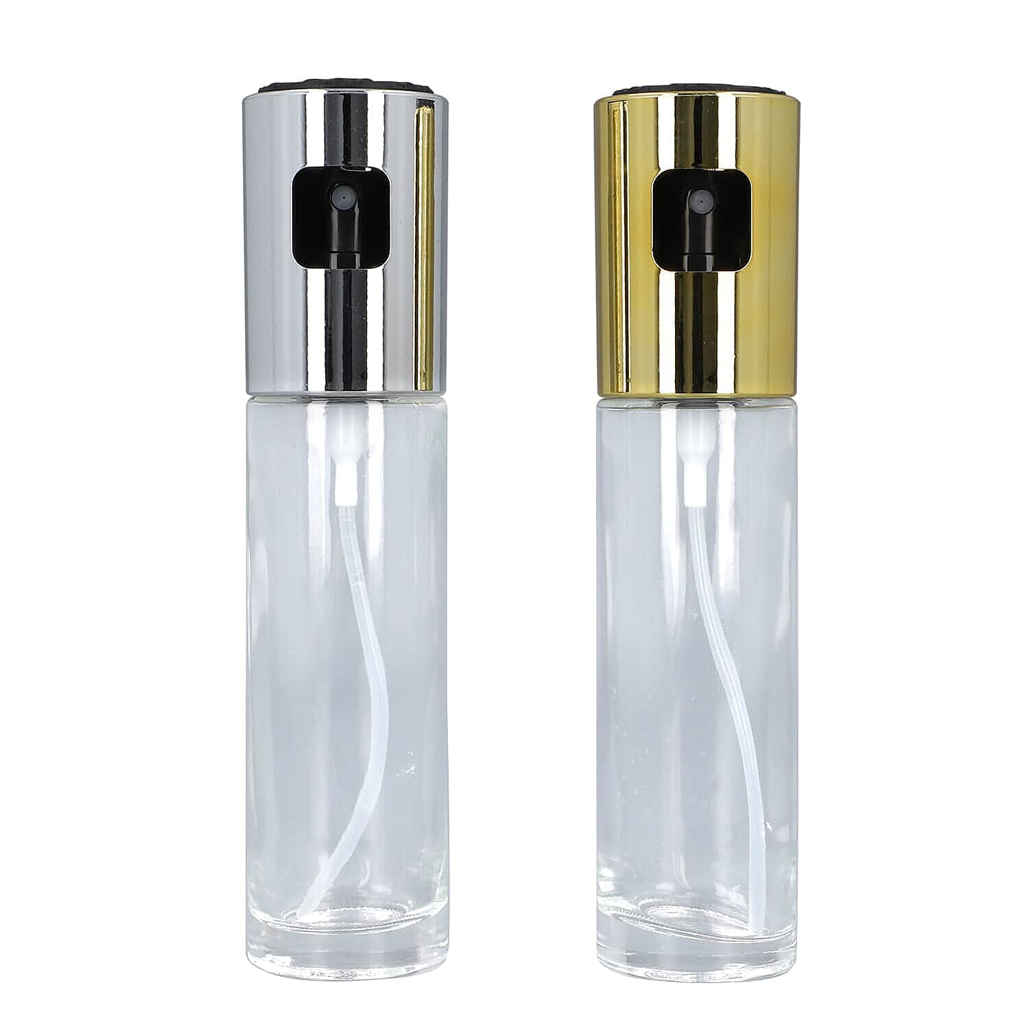 Set of 2 oil Dispenser With Anti-Skid Design Cap (100mlx2 ) - Gold - Silver