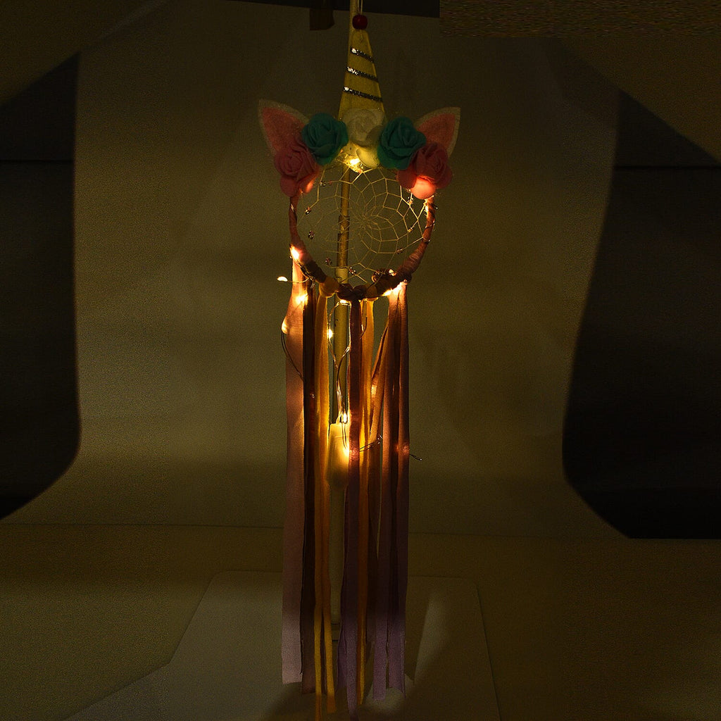 One Time Close Out Deal- Hanging Unicorn LED Dream Catcher