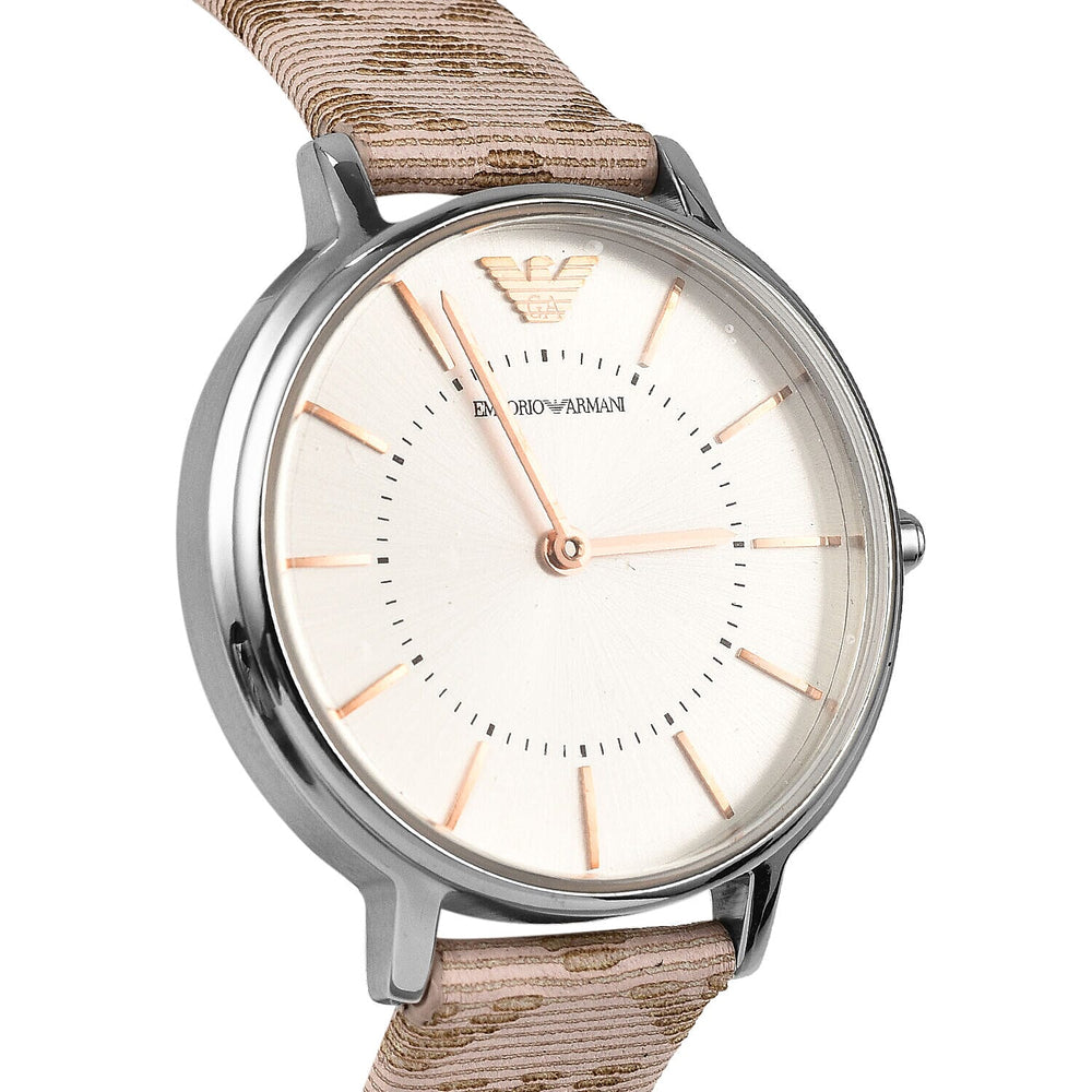 Emporio Armani Ladies Watch with Leather Strap and Stud Earrings