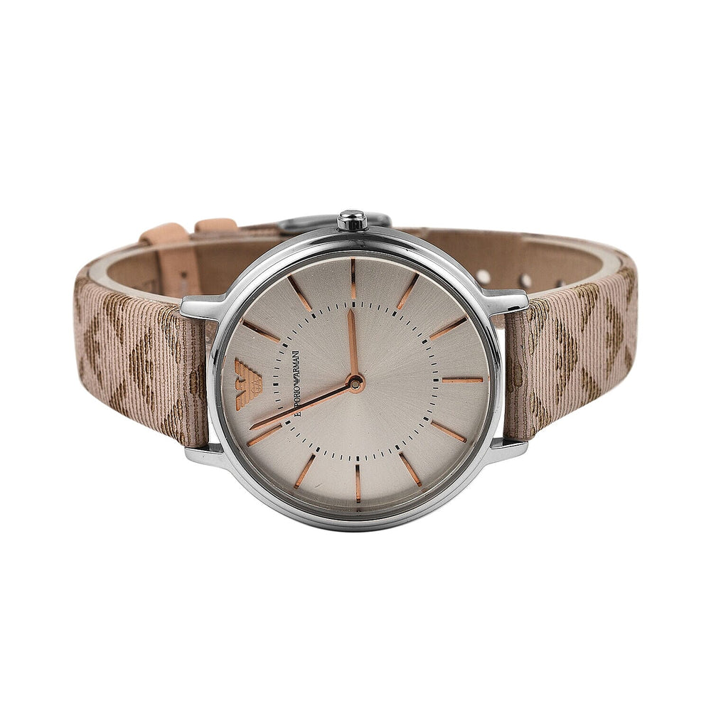 Emporio Armani Ladies Watch with Leather Strap and Stud Earrings