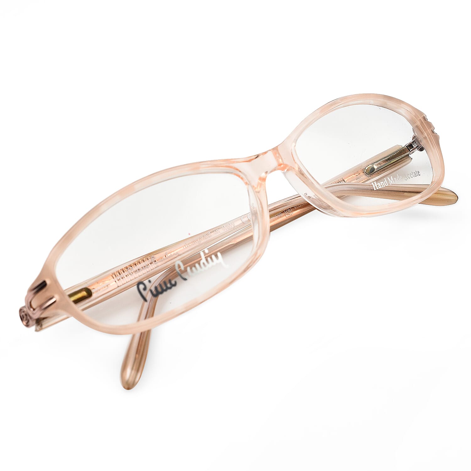 One Time Closeout - Limited Edition Crystal Studded Pierre Cardin Reading Glasses - (Power - 2.5) - Peach