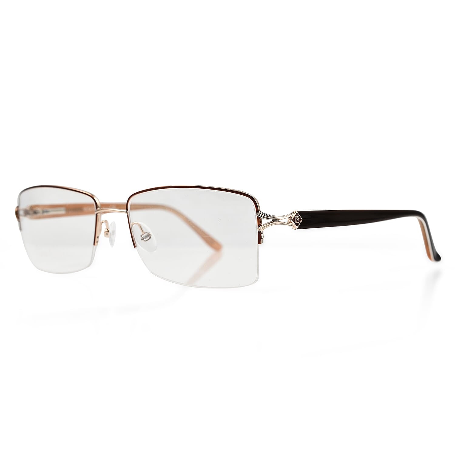 One Time Closeout - Limited Edition Crystal Studded Pierre Cardin Reading Glasses - (Power - 3) - Gold Black