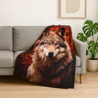One Time Deal - Ultra-SoftHush Haven Wolf Digital Print Flannel Cozy Blanket (150x200 cm)