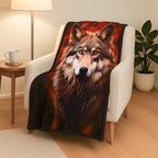 One Time Deal - Ultra-SoftHush Haven Wolf Digital Print Flannel Cozy Blanket (150x200 cm)