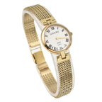 Premium Offer - Luxury 9K Yellow Gold Ladies Swiss Movement Watch With Water Resistant Wave Link (Size7.5) - Oval 17.5 Grams