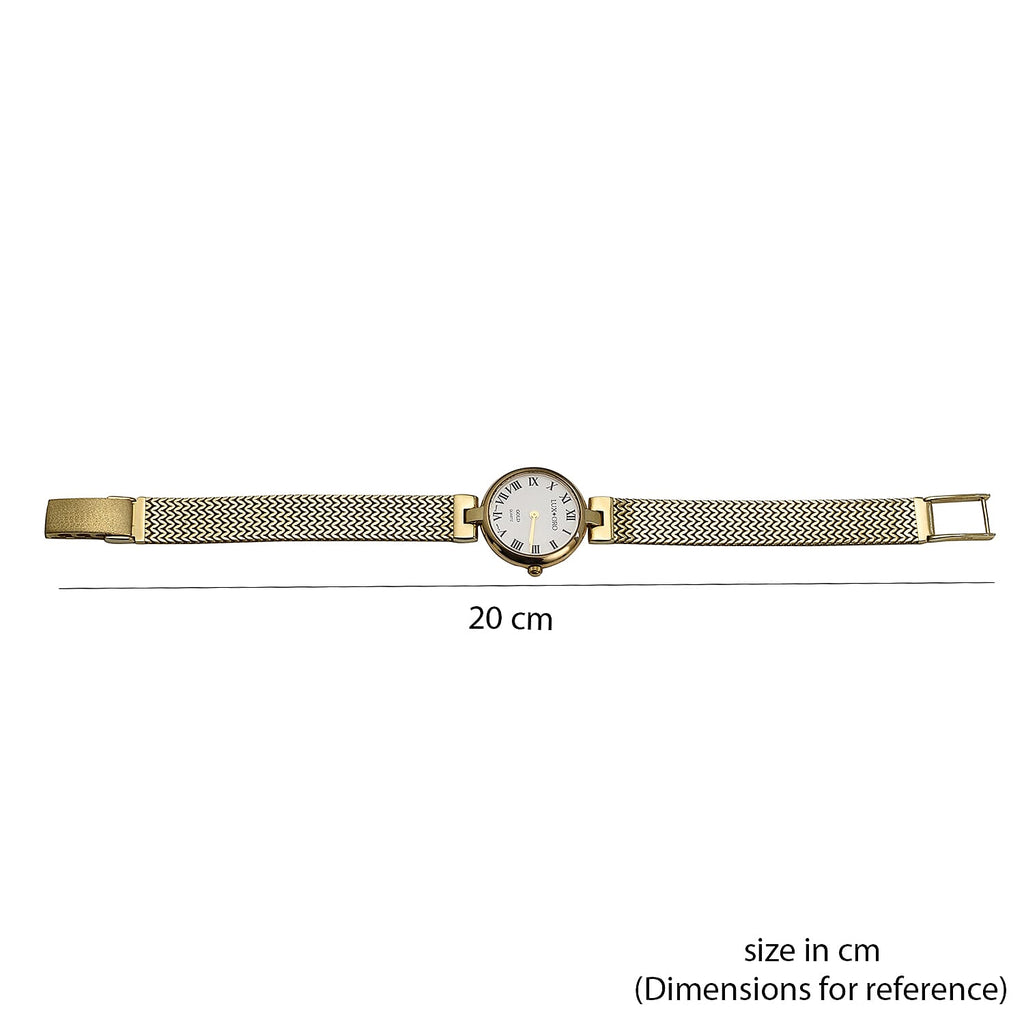 Premium Offer - Luxury 9K Yellow Gold Ladies Swiss Movement Watch With Water Resistant Wave Link (Size7.5) - Oval 17.5 Grams
