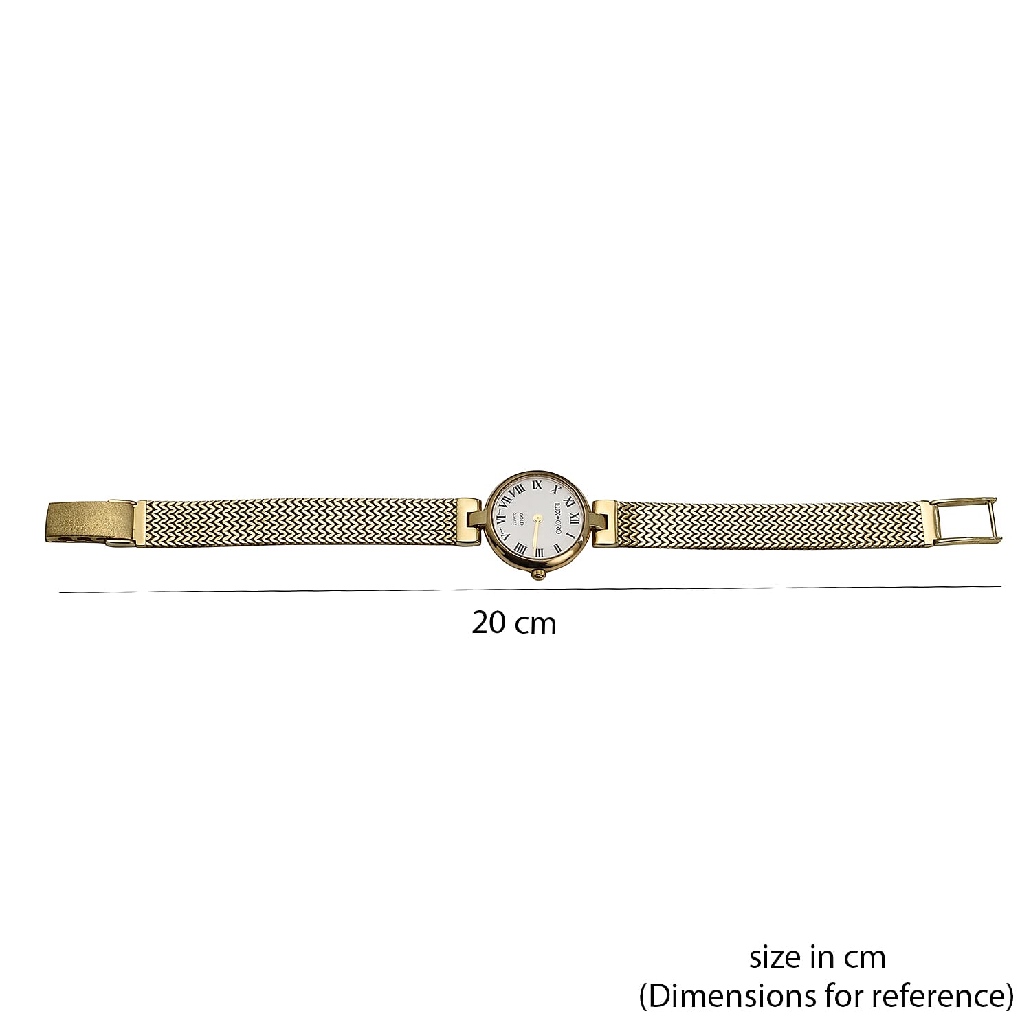Premium Offer - Luxury 9K Yellow Gold Ladies Swiss Movement Watch With Water Resistant Wave Link (Size7.5) - Oval 17.5 Grams